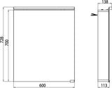 EMCO Lichtspiegelschrank flat LED 600 mm Aluminium, 1 Tür, mit Waschtischbeleuchtung