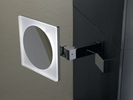 EMCO LED-Rasier- und Kosmetikspiegel prestige, rund, 5-fach, Wandmodell, Spiralkabel, chrom