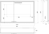 EMCO Lichtspiegelschrank prestige 2 1015 mm Unterputz, breite Tür rechts, Aluminium