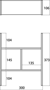 EMCO evo Ordnungssystem 373 x 106 x 300 mm nussbaum – Schubladeneinteilung für Waschtisch-Unterschränke