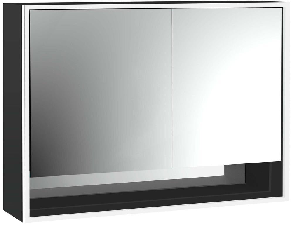 EMCO Lichtspiegelschrank loft 05216 Aufputz 1000 mm Aluminium, 2 Türen, LED, Touch-Bedienfeld