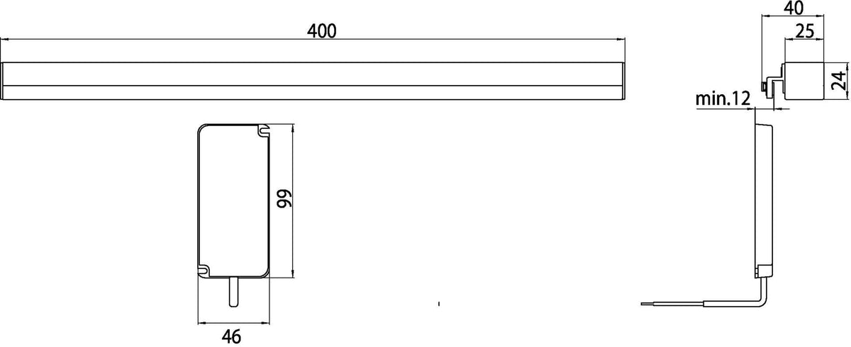 EMCO LED-Spiegelklemmleuchte system2 00103 waagerecht 300 mm chrom – 4000 K
