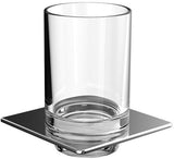 EMCO Glashalter art 00102 – Zahnputzbecher aus Kristallglas mit verchromter Wandhalterung