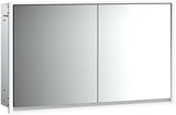 EMCO Lichtspiegelschrank LOFT Unterputz 1300 mm, 2-türig, Aluminium, LED-Beleuchtung