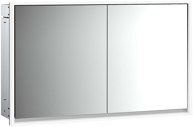 EMCO Lichtspiegelschrank LOFT Unterputz 1300 mm, 2-türig, Aluminium, LED-Beleuchtung
