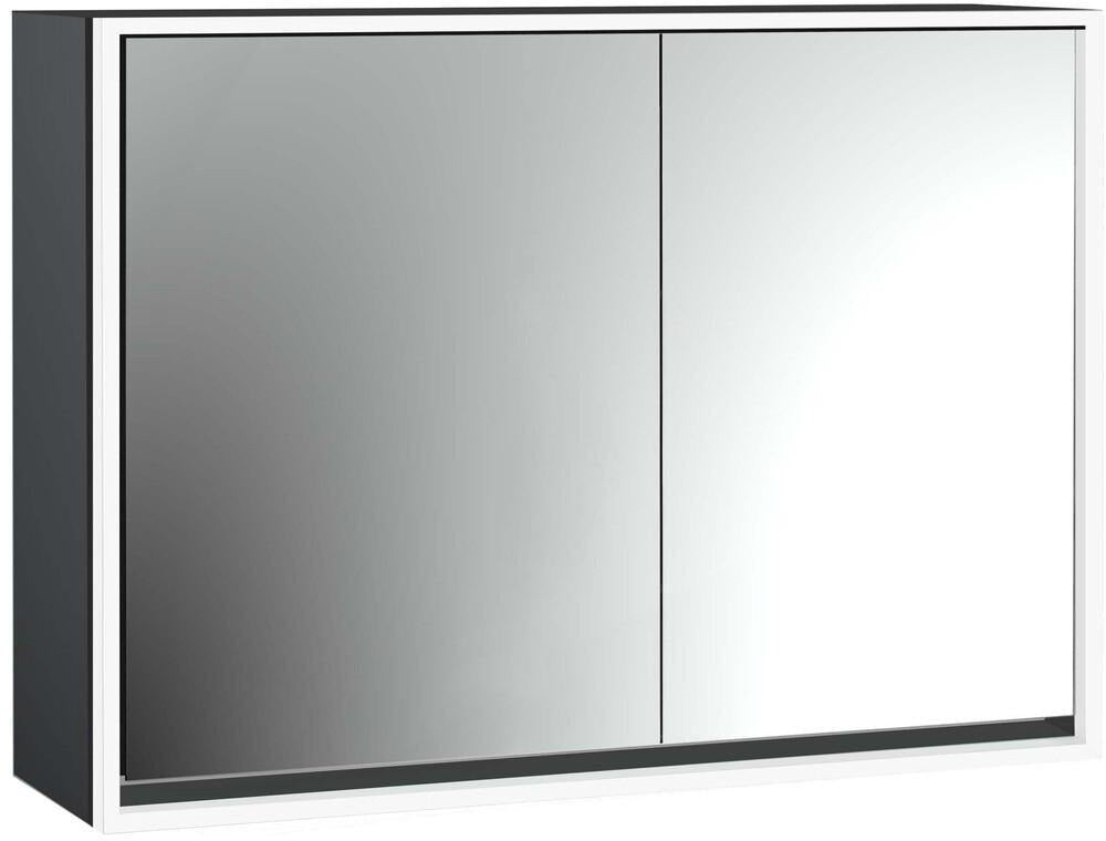 EMCO Lichtspiegelschrank loft 05116 Aufputz 1000 mm, 2 Türen, breite Tür links, Aluminium