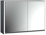 EMCO Lichtspiegelschrank loft 05116 Aufputz 1000 mm, 2 Türen, breite Tür links, Aluminium