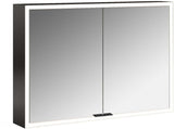 EMCO LED-Lichtspiegelschrank prime 1000 mm, 2 Türen, Aufputz, IP20, dimmbar, schwarz