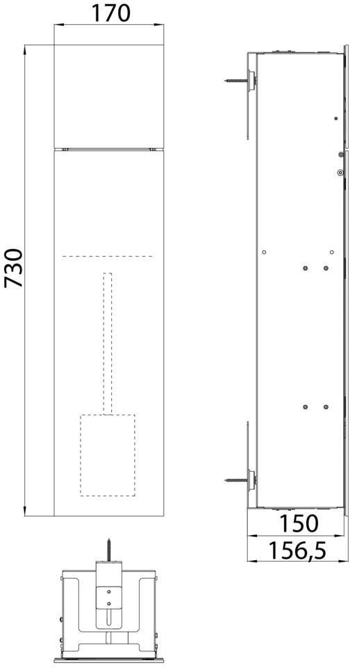 EMCO asis pure WC-Modul Unterputz 730 mm Glasfront Anschlag links