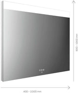 EMCO LED-Lichtspiegel MI 250+ mit Touch-Bedienfeld, 400x700 mm, durchgehender Lichtausschnitt
