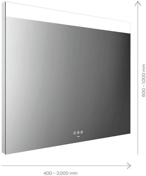 EMCO LED-Lichtspiegel MI 250+ mit Touch-Bedienfeld, 1000x600 mm, durchgehender Lichtausschnitt, Heizfolie