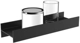 EMCO S 85 Glashalter & Flüssigseifenspender – Kristallglas, schwarz-matt, Wandmontage