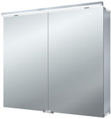 EMCO Lichtspiegelschrank pure 800 mm, 2 Türen, LED 4000 K, Aufputz, Aluminium