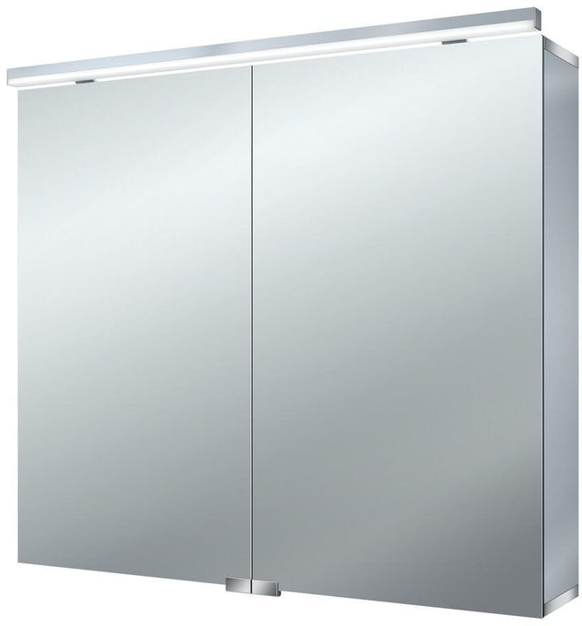 EMCO Lichtspiegelschrank pure 800 mm, 2 Türen, LED 4000 K, Aufputz, Aluminium