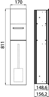 EMCO WC-Modul asis 2.0 Unterputz, Anschlag links, 811 mm, Weiß – mit Papierhalter & WC-Bürste