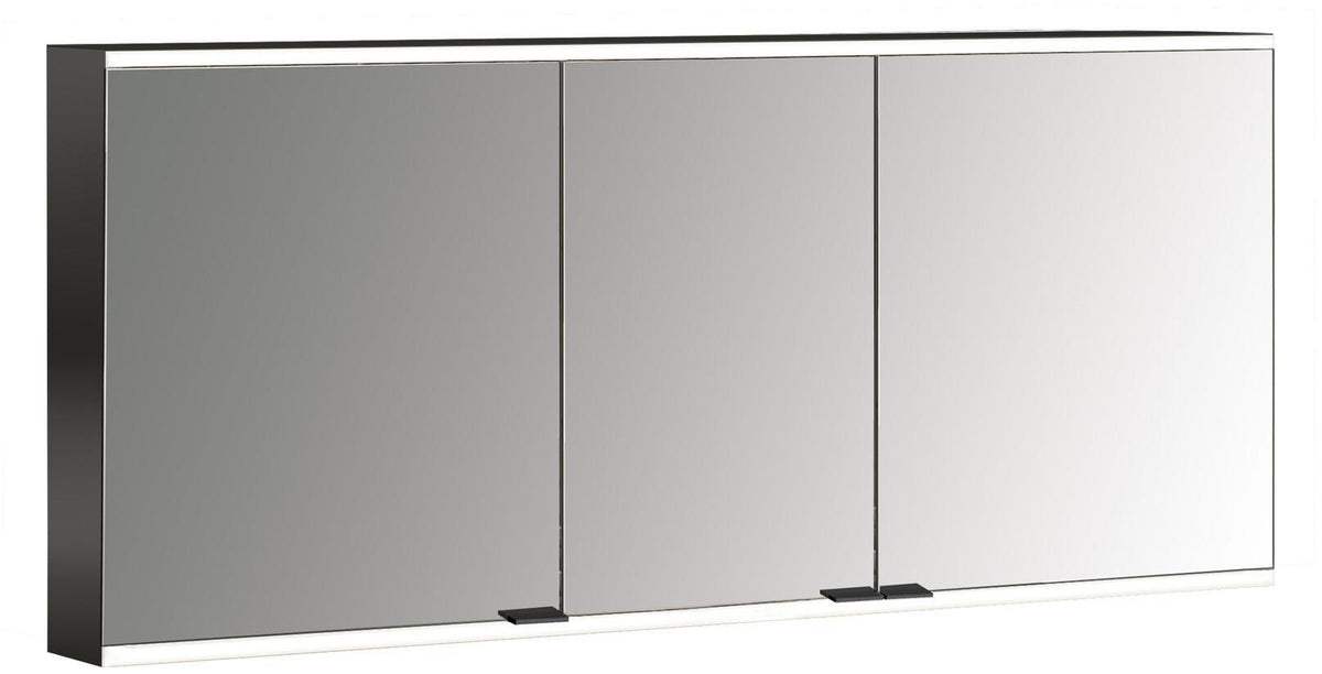 EMCO prime 2 LED-Lichtspiegelschrank 1400 mm, 3-türig, alu – stufenlose Lichtsteuerung
