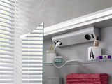 EMCO Lichtspiegelschrank flat LED 600 mm Aluminium, 1 Tür, mit Waschtischbeleuchtung
