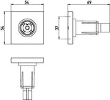 EMCO Befestigungs-Set system2 00100 für Duschvorhangstangen, chrom – 2 Wandhalterungen 53 x 53 mm