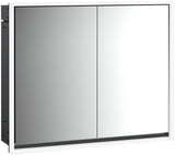EMCO Bad Lichtspiegelschrank LOFT Unterputz 800 mm, 2-türig, Aluminium, umlaufende LED-Beleuchtung