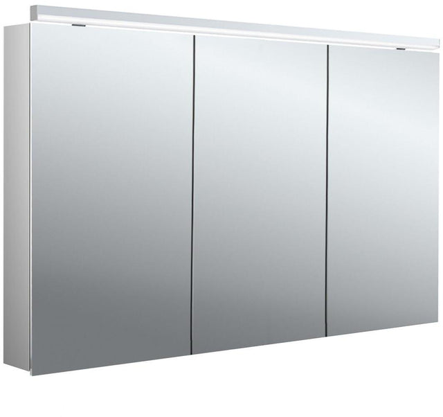 EMCO Lichtspiegelschrank flat 2 Classic 1200 mm, 3 Türen, LED, Aufputz, Aluminium