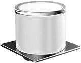 EMCO art Flüssigseifenspender mit Kristallglas-Stülpbecher, satiniert, chrom – 155 ml, Wandmontage