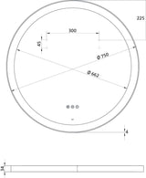 EMCO LED-Rahmenspiegel round – 600 mm, schwarzer Stahlrahmen, umlaufende Beleuchtung
