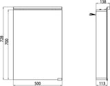 EMCO Lichtspiegelschrank flat LED 500 mm aluminium, 1 Tür, Aufputz, IP44, 4000K