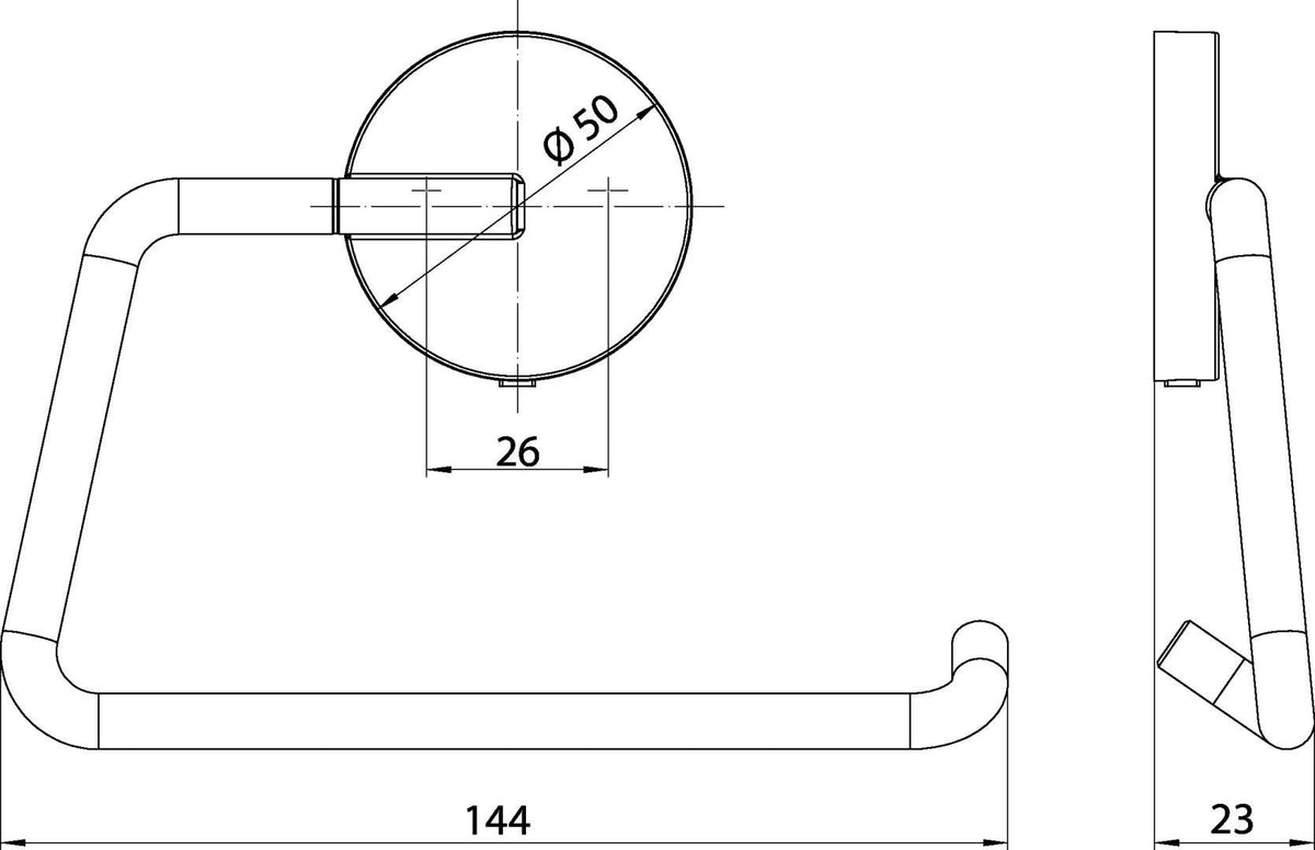 EMCO Papierhalter ROUND 00100 ohne Deckel – Verchromter Toilettenpapier-Rollenhalter mit verdeckter Befestigung