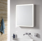 EMCO prime LED-Lichtspiegelschrank 600 mm, 2 Türen, Unterputz, Aluminium