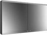EMCO evo LED-Lichtspiegelschrank 1200 mm, 2 Türen, Aufputz, Aluminium, mit emco light system