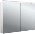 EMCO Bad Lichtspiegelschrank flat 2 Classic Aufputz 1000 mm, 2-türig, Aluminium, LED, IP20