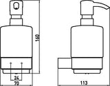 EMCO Seifenspender loft 00101 – Flüssigseifenspender aus Kristallglas, satiniert, mit verchromter Dosierpumpe