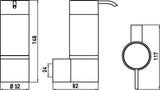 EMCO system 2 Flüssigseifenspender Kristallglas klar mit verchromter Dosierpumpe, 80 ml Wandmodell