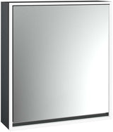 EMCO Lichtspiegelschrank loft 05100 Aufputz, 600 mm, 1-türig, links, Aluminium-Korpus, LED-Beleuchtung