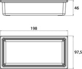 EMCO liaison Glasschale lang – Klare Ablage für Reling, 198 x 48 x 98 mm
