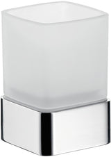 EMCO LOFT Glashalter Standmodell, verchromt, mit satiniertem Kristallglas-Zahnputzbecher