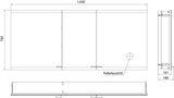 EMCO Lichtspiegelschrank evo 07018 Unterputz, 3-türig, 1600 mm, Aluminium, LED, Touch