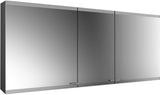 EMCO evo LED-Lichtspiegelschrank 1600 mm, 3 Türen, Aluminium, Aufputz, mit emco light system