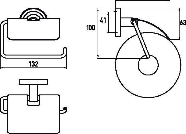 EMCO Papierhalter POLO mit Deckel – Chrom, Wandmontage, verdeckte Befestigung