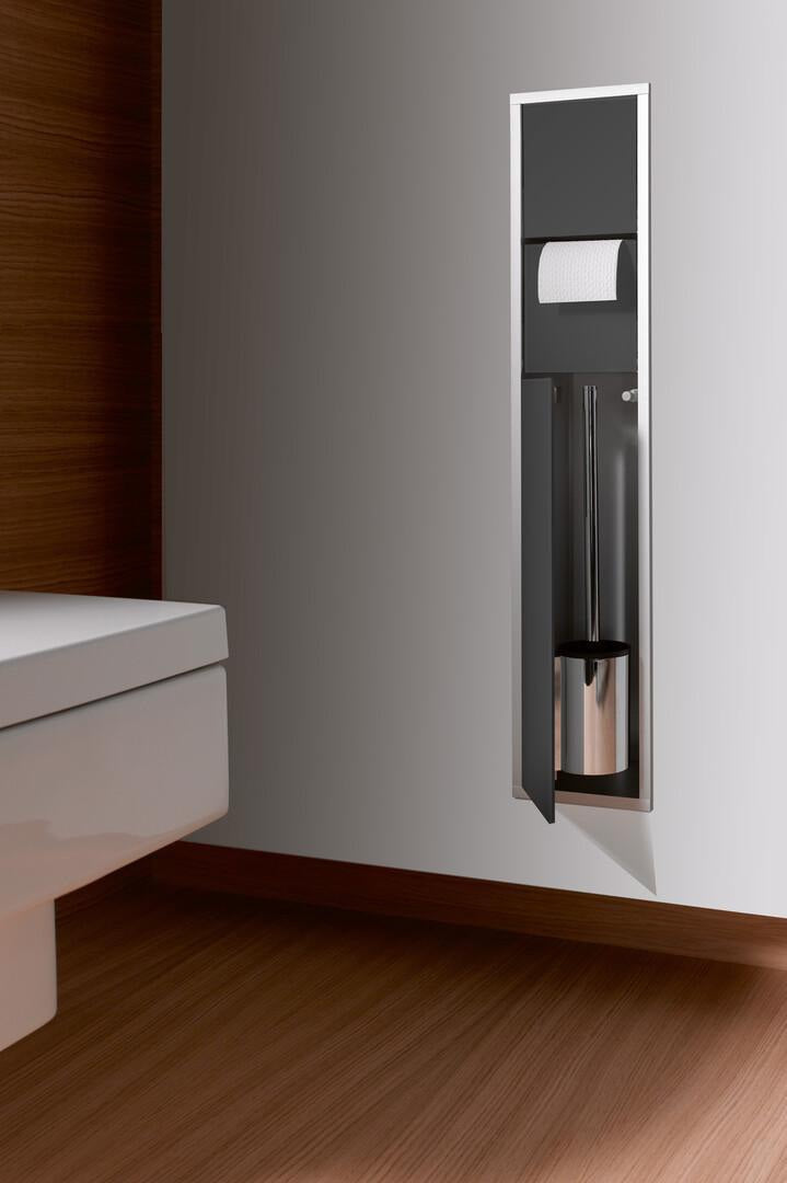 EMCO WC-Modul asis 150 Unterputz 809 mm mit Papierhalter, Reserverollenbox und WC-Bürste in chrom/optiwhite