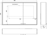 EMCO Lichtspiegelschrank prestige 2 988 mm Aufputz, breite Tür links, Aluminium, LED, Touch, IP44