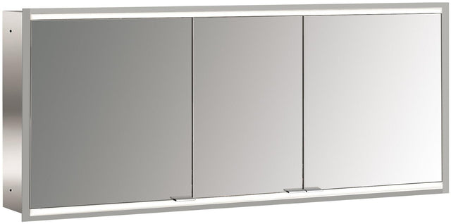 EMCO prime 2 LED-Lichtspiegelschrank 1600 mm, 3-türig, Unterputz, Aluminium, Touchsensoren