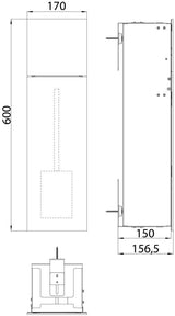 EMCO WC-Modul asis pure 27403 Unterputz, Anschlag rechts, 600 mm, weiße Glasfront