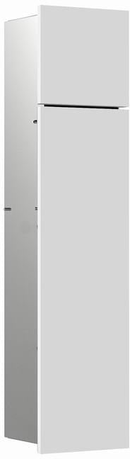 EMCO asis pure WC-Modul Unterputz, Anschlag rechts, 730 mm, weiß – mit WC-Bürste & Reserverollenhalter
