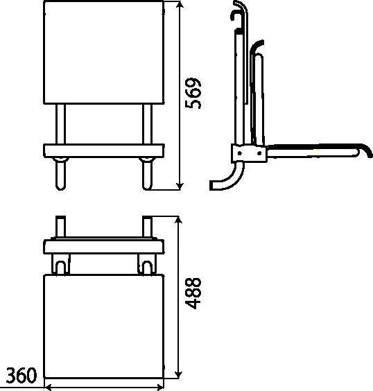 EMCO Einhängesitz system 2 21201 mit Kunststoffsitzfläche schwarz/chrom – hochklappbar mit Rückenlehne