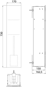 EMCO WC-Modul asis pure 51310 Unterputz, 1-türig links, 730 mm, weiß – mit WC-Bürste und Papierhalter