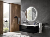 EMCO S 85 Glashalter & Flüssigseifenspender – Kristallglas, schwarz-matt, Wandmontage