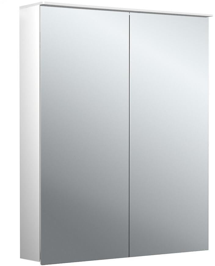 EMCO flat 2 Design LED-Lichtspiegelschrank 600 mm, 2-türig, Aluminium, Aufputz