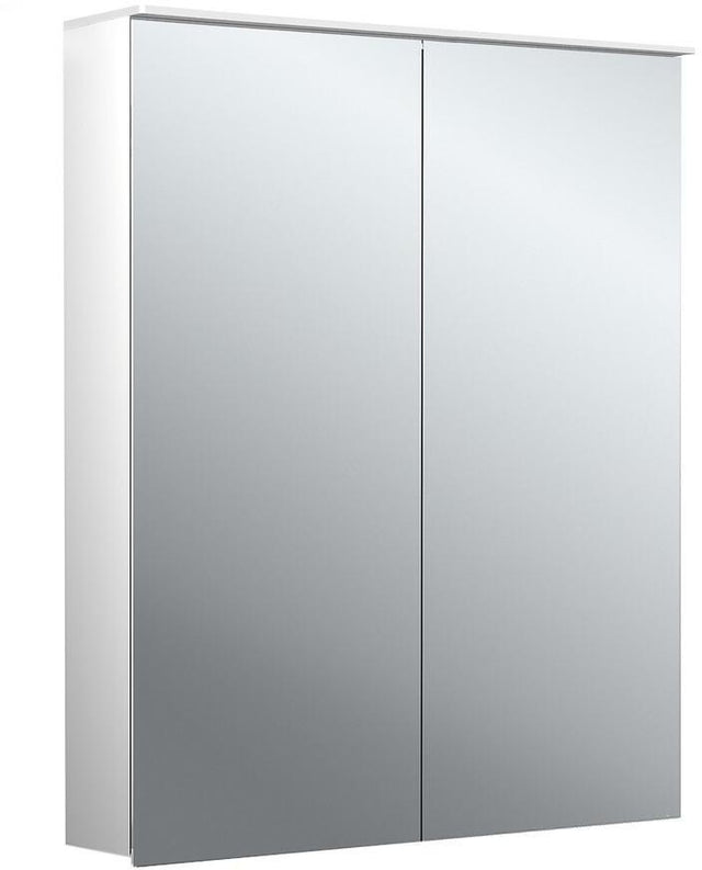 EMCO flat 2 Design LED-Lichtspiegelschrank 600 mm, 2-türig, Aluminium, Aufputz