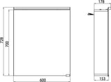 EMCO Lichtspiegelschrank pure 05085 Aufputz, 1 Tür, 600 mm, Aluminium, LED 4000 K
